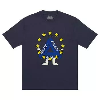 Футболка Palace Missing EU Темно-синие топы унисекс Синие P24TS141 XL