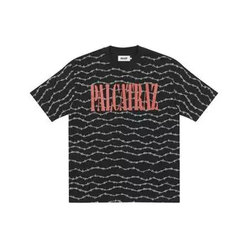 Футболка Palace Palcatraz, черные топы унисекс P22ES052 L