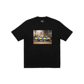 Футболка Palace с осенне-зимней коллекцией, 10 футов с принтом и винтажным логотипом американского автомобиля, топы унисекс, черный P25TS315 XL