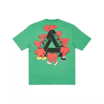 Футболка Palace Tri-Hearts Sweet Pea, зеленые топы унисекс P26TS032 XL