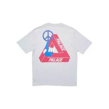 Футболка Palace Tri-Smiler Серые топы унисекс меланжевого цвета P18TS102 S