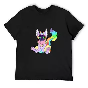Футболка Pastel Rainbow Protogen Футболка большого размера Винтажные графические футболки Графические футболки Футболки для мужчин S белый