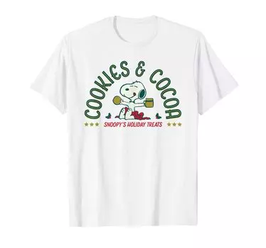 Футболка Peanuts Christmas Snoopy Cookie and Cocoa белый
