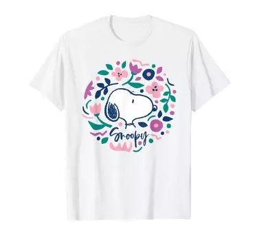 Футболка PEANUTS Snoopy Floral Circ белый
