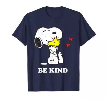 Футболка PEANUTS Snoopy Hug Woodstock Be Kind синий