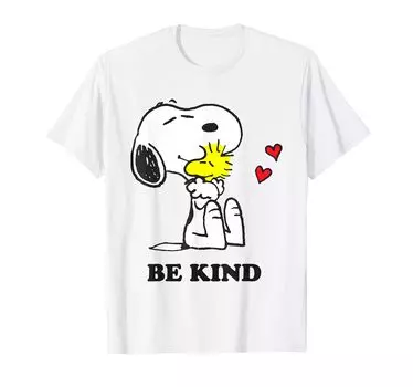 Футболка Peanuts Snoopy Hug Woodstock Love Heart Be Kind белый
