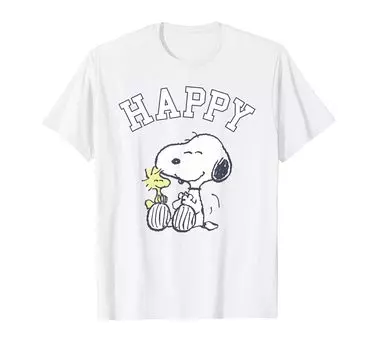 Футболка Peanuts Snoopy и Woodstock Happy белый