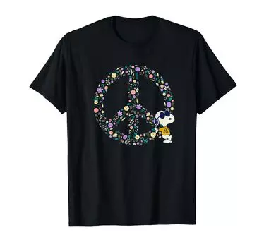 Футболка Peanuts Snoopy Joe Cool Peace Sign Nature In Bloom чёрный