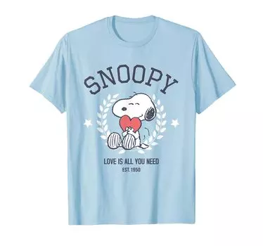 Футболка Peanuts Snoopy Love Is All You Need, 1950 год синий