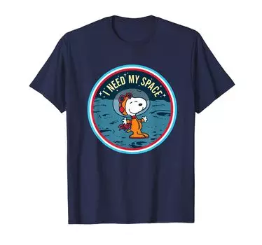 Футболка Peanuts Snoopy Moon I Need My Space синий