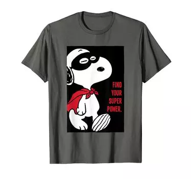 Футболка PEANUTS Snoopy «Найди свою суперсилу» серый