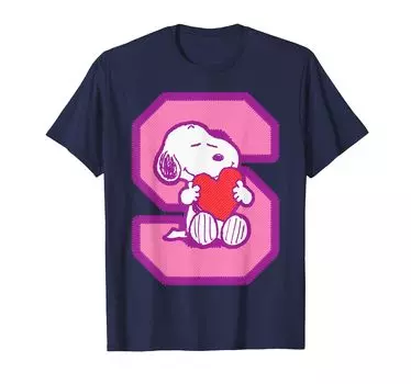 Футболка PEANUTS Snoopy S Hug Love Heart синий