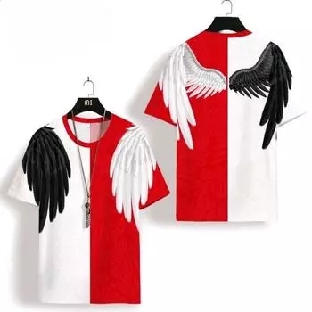 Футболка Phoenix Wings для мужчин и женщин с принтом, свободная, тонкая, с коротким рукавом, модный бренд, летняя, полуобрезанная, новый стиль XS