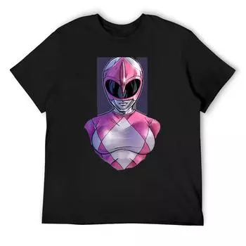 Футболка Pink Ranger синяя Архивная графическая футболка винтажная для мальчика футболки мужские S белый