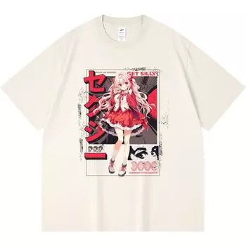 Футболка плотностью 230 г/м2, 100% хлопок. Стань глупым! Футболки с принтом Смешная футболка из чесаного хлопка в стиле Харадзюку XS абрикосовый