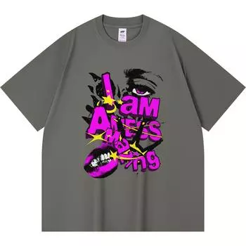 Футболка плотностью 230 г/м2, 100% хлопок Я великолепна! Футболки с принтом Смешная футболка из чесаного хлопка в стиле Харадзюку XS абрикосовый