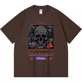 Футболка плотностью 230 г/м2 из 100% хлопка с принтом в уличном стиле, забавная футболка из чесаного хлопка в стиле Харадзюку XS абрикосовый