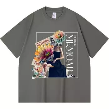 Футболка плотностью 230 г/м2 из 100% хлопка с принтом Its Just A Memoar, забавная футболка из чесаного хлопка в стиле Харадзюку XS абрикосовый