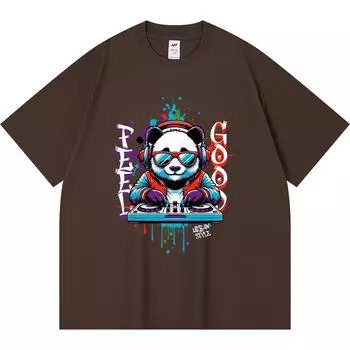 Футболка плотностью 230 г/м2 из 100% хлопка с принтом Feel Good, забавная футболка в стиле Харадзюку из чесаного хлопка XS абрикосовый