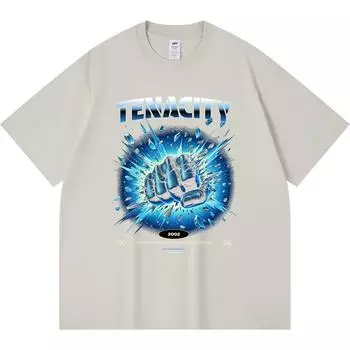 Футболка плотностью 230 г/м2 из 100% хлопка с принтом Tenacity, забавная футболка в стиле Харадзюку из чесаного хлопка XS абрикосовый