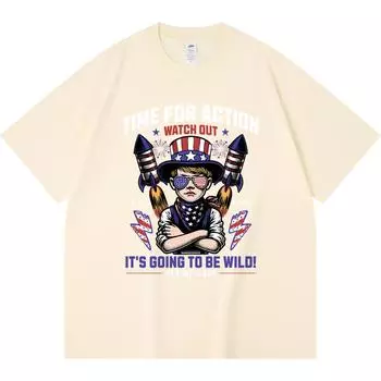 Футболка плотностью 230 г/м2 из 100% хлопка с принтом «Плохой парень, пора действовать, играя с фейерверками» в смешном стиле Харадзюку, футболка из чесаного хлопка XS абрикосовый