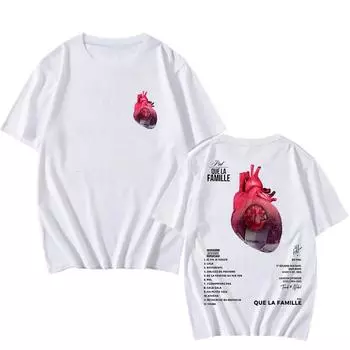 Футболка PNL Que La Famille с графическим принтом, модная повседневная футболка, унисекс, винтажная хлопковая футболка, панк, одежда с круглым вырезом XS белый