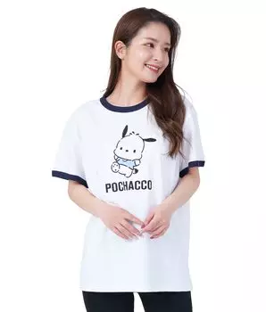 Футболка Pochacco Ringer U Neck Sanrio Sanrio Размер Женская ML