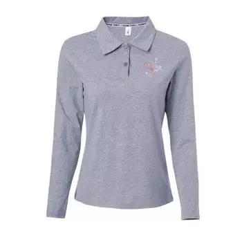 Футболка-поло для мам с вышивкой и длинными рукавами, омолаживающая, женская, осенняя, новая, темпераментная, универсальная, повседневная, универсальная, топ M