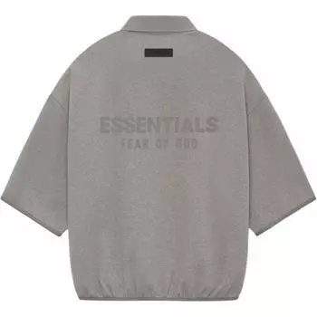 Футболка-поло Fear of God Essentials с рукавом 3/4, серая, мужская, 192SU244401F S