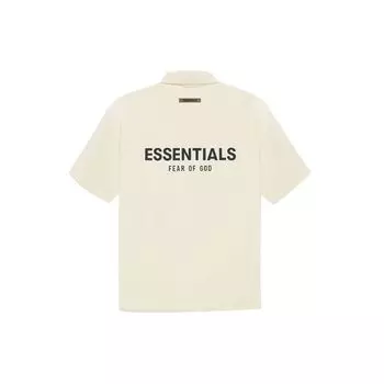 Футболка-поло Fear of God Essentials SS21 с короткими рукавами и логотипом на спине Топы унисекс Кремово-кремового цвета FOG-SS21-552 L