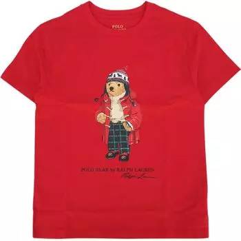 Футболка Polo Ralph Lauren Kids Bear Graphic Crew Neck с коротким рукавом, детские футболки, цвет красный 323853828-037 M