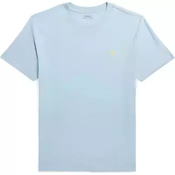 Футболка Polo Ralph Lauren, однотонная, с графическим принтом, круглым вырезом, короткими рукавами, детские топы, светло-голубая 323832904-148 XL