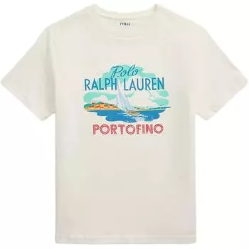 Футболка Polo Ralph Lauren с логотипом, хлопковое джерси, детские топы, белая 323965901-001 XL