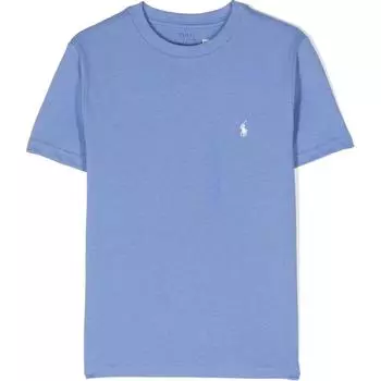 Футболка Polo Ralph Lauren с логотипом и принтом, с круглым вырезом, с коротким рукавом, для детей, синяя 323934254-002 L