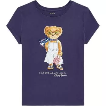 Футболка Polo Ralph Lauren с логотипом медведя Детские топы Темно-синий 313965226-001 XL