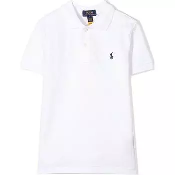Футболка Polo Ralph Lauren с вышитым логотипом, дышащая, однотонная, с коротким рукавом, детские топы, белая 322603252-004 XL