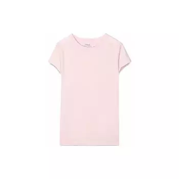 Футболка Polo Ralph Lauren Ss22, однотонный вышитый логотип, круглый вырез, пуловер, короткий рукав, детские топы, розовый 313833549033 M