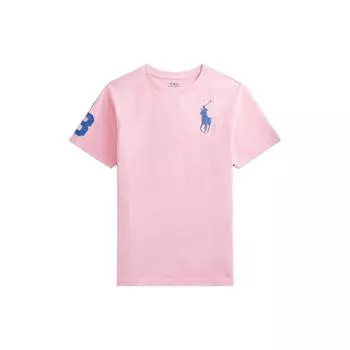 Футболка Polo Ralph Lauren SS23, однотонная, с круглым вырезом, коротким рукавом, детские топы, розового цвета CWPOTSHY8020245-650 XL