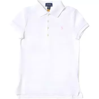Футболка Polo Ralph Lauren Ss24, однотонная, с воротником-поло, облегающая, с коротким рукавом, детская, белая 43831272-005 L