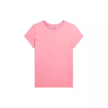 Футболка Polo Ralph Lauren Ss24, однотонная, с вышитым логотипом, круглым вырезом, короткими рукавами, детские топы розового цвета CWPOTSHG8020393-650 XL