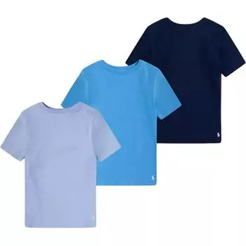 Футболка Polo Ralph Lauren Ss24 Однотонная Вышивка Логотипа Круглый Вырез Короткий Рукав Набор из Трех Штук Детская Детская Одежда Топы 9P5030-BCV L