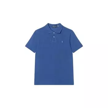 Футболка Polo Ralph Lauren SS24, однотонный свитер с вышитым маленьким пони, детские топы с короткими рукавами, синяя 323703632-163 L