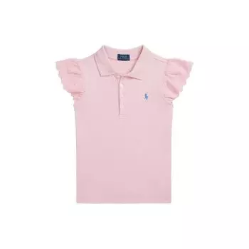 Футболка Polo Ralph Lauren Ss24 Вышивка Логотипа Однотонная Без рукавов Летние детские топы Садовый Розовый CWPOKNIG8020463-650 XL