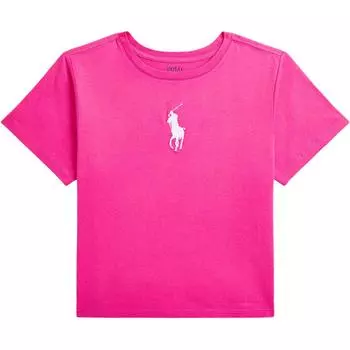 Футболка Polo Ralph Lauren Свободный крой Круглый вырез Короткий рукав Детские топы Розовый 313957340-001 XL