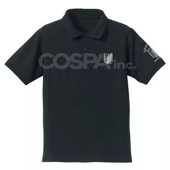 Футболка поло с вышивкой Cospa Attack on Titan Survey Corps ЧЕРНАЯ, размер XL [Официально]