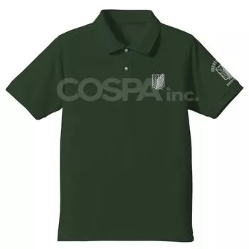 Футболка поло с вышивкой Cospa Attack on Titan Survey Corps ЯРКО-ЗЕЛЕНАЯ, размер XL [Официальная]