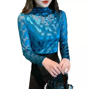 Футболка-полуводолазка для женщин, нижнее белье, новый зимний стиль, плюшевая утолщенная футболка с длинными рукавами для женщин, пуловер, топ для женщин S