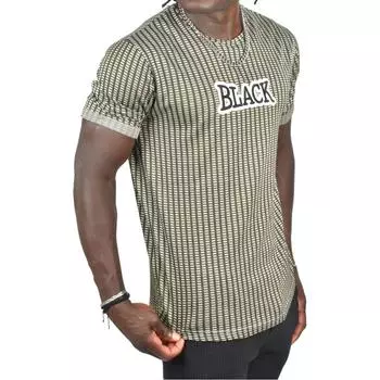 Футболка приталенного кроя с рисунком DeepSEA и черной текстовой вышивкой спереди 2403197