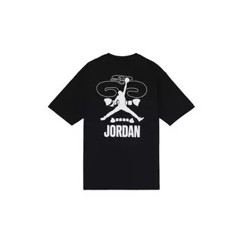 Футболка прямого кроя с короткими рукавами и логотипом Jordan с круглым вырезом, топы унисекс, черный DX5970-010 L