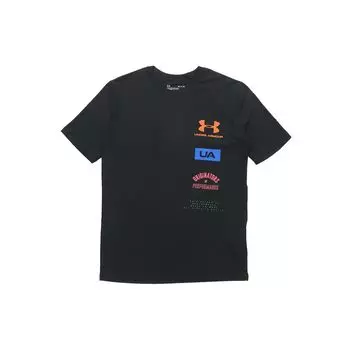 Футболка прямого кроя Under Armour с круглым вырезом, мужские топы, черная 1351628-001 XL